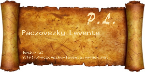 Paczovszky Levente névjegykártya