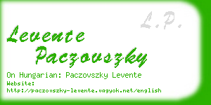 levente paczovszky business card